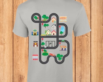 Car Race Track Playmat Shirt, Custom Father&#39;s Day Gift, Custom Mother&#39;s Day Gift, Car Back Massage, Tired Dads Club, Road On A Shirt