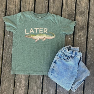 Later Alligator Toddler Shirt, Yellow Tractor Shirt, Funny Gator Toddler Shirt, Cute Green See Ya Later Toddler Shirt, Animal Toddler Shirt