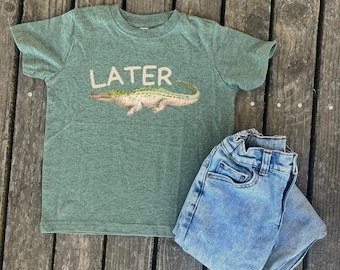Camiseta Later Gator para niños pequeños, divertida camiseta con gráfico de caimán