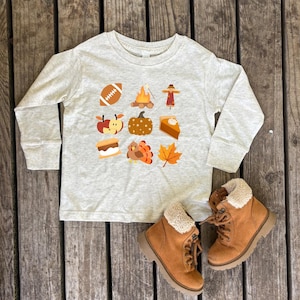 Fall Favorites Toddler Shirt Short-sleeve and Long-sleeve: Thanksgiving, Pumpkin Patch