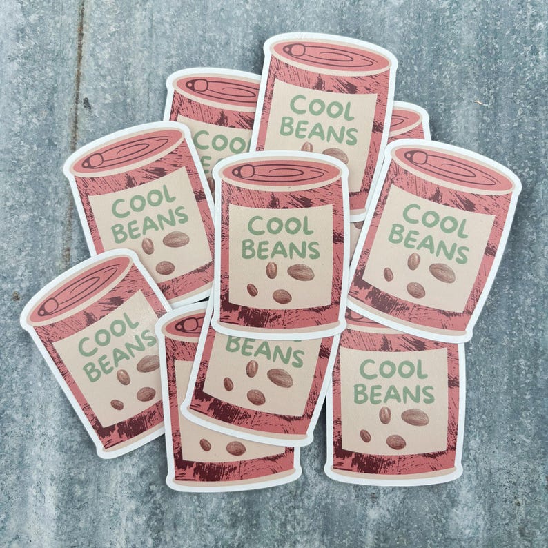 Bean Plot Sticker Cool Beans Vinyl Sticker, Laptop Sticker, Die-cut Vinyl Sticker, Funny ...