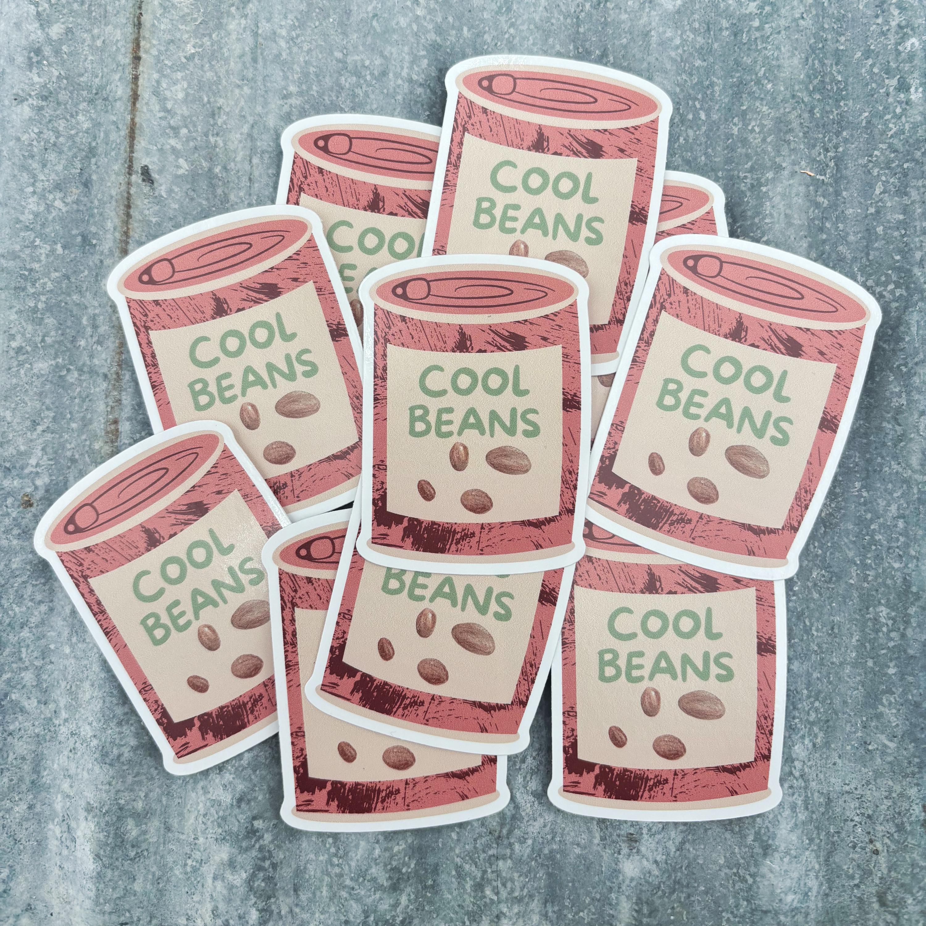 Cool Beans Vinyl Sticker, Laptop Sticker, Die-cut Vinyl Sticker, Funny ...
