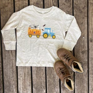 Camiseta infantil para paseo en carreta de heno de Halloween, temporada espeluznante