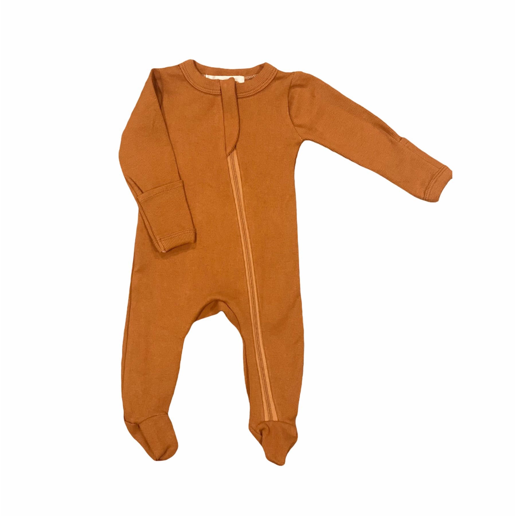 Copper ribbed footed sleeper onesie baby gift coming home Etsy