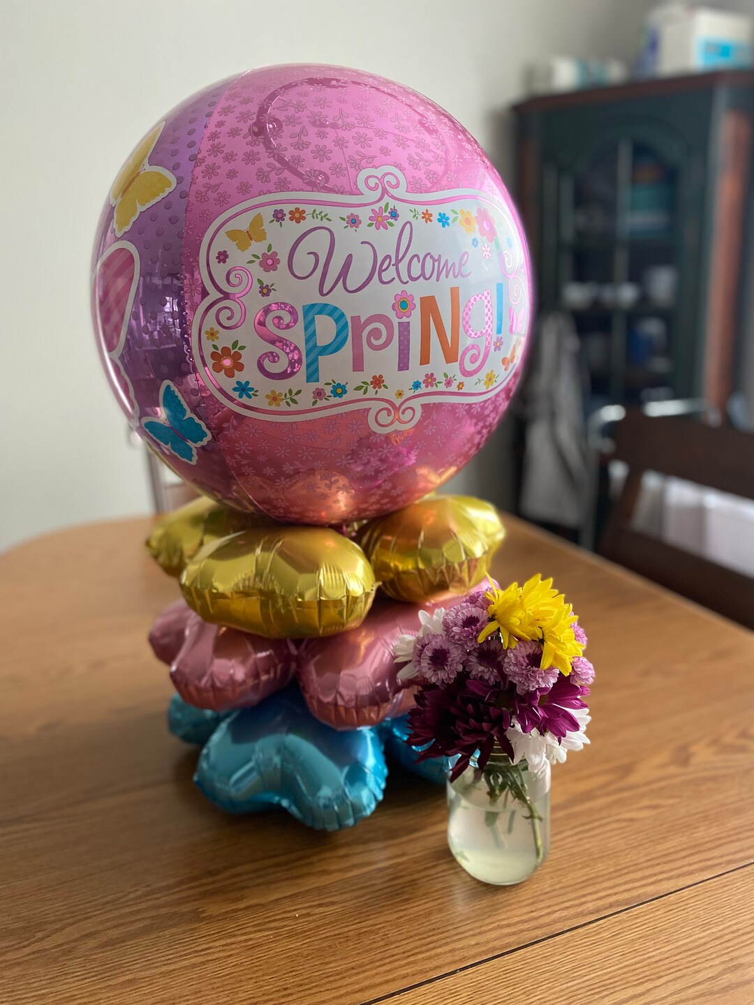 Welcome Spring Easter Balloon Bunch Centerpiece Gift Kit - Etsy