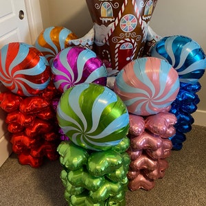 Candyland balloon bunches kit for party or candyland life size game makes 7 bunches