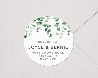 Garden Themed Party Envelope Seals Greenery Address Stickers with Wreath Holiday Return Address Labels F8:38