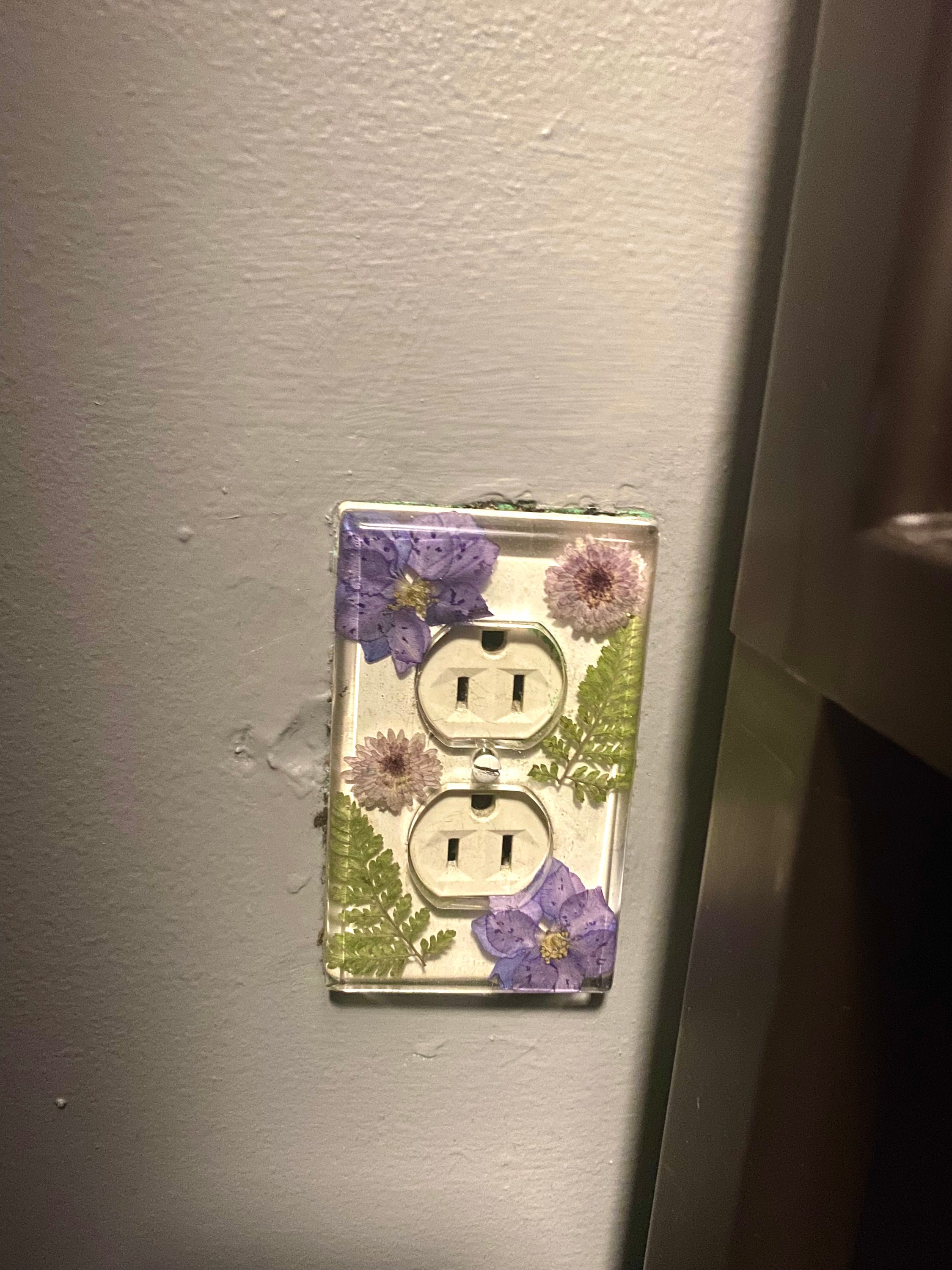 Resin Plug Switch Cover Boho Floral Decorative Switchplate Etsy