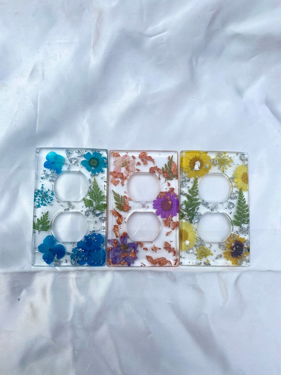 Resin Plug Switch Cover Boho Floral Decorative Switchplate Etsy