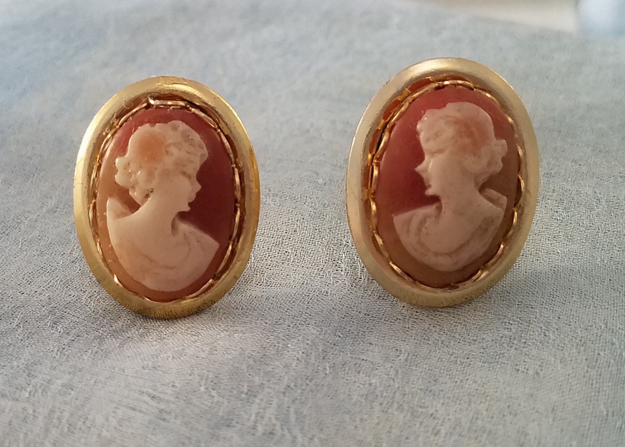 Victorian Style CAMEO EARRINGS Made w/ VINTAGE Cameos and Etsy