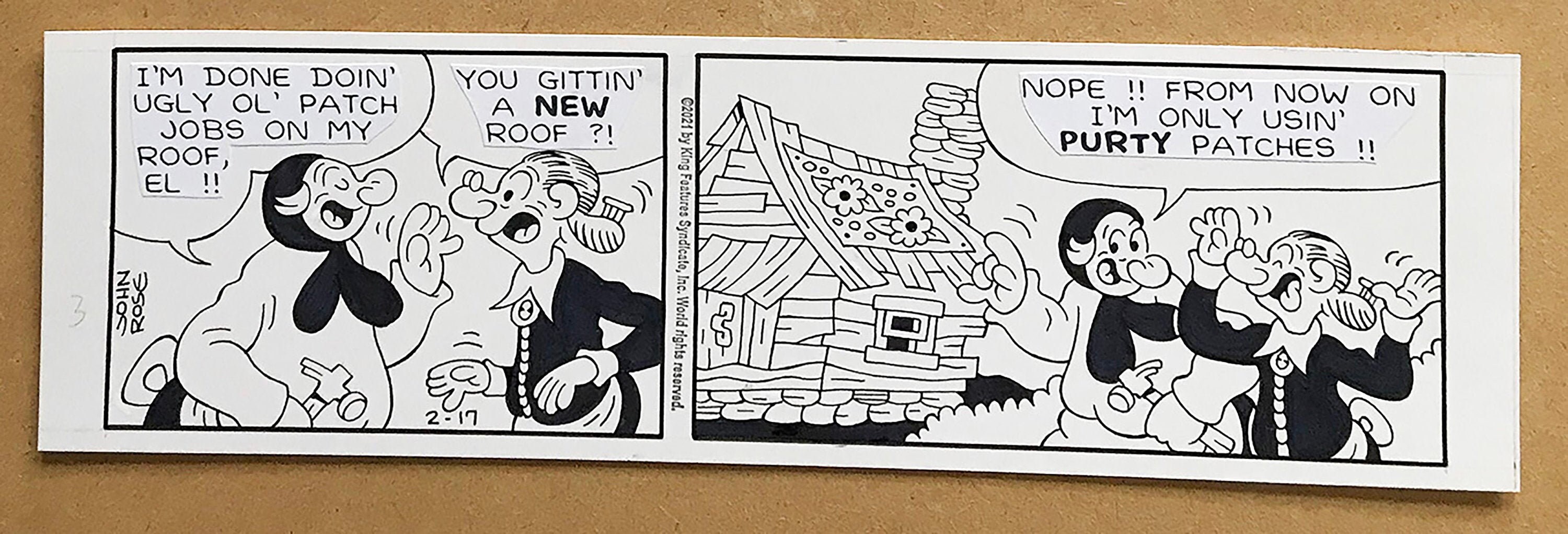 Snuffy Smith Original Comic Strip Art Loweezy Patches The | Etsy