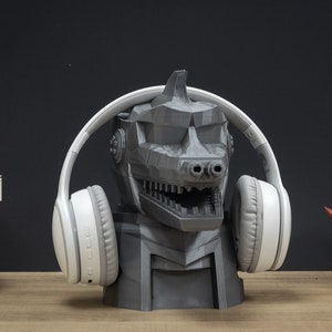 Mechagodzilla Headphone Stand | Robot Headset Holder | Perfect Gamer Gift | Mechagodzilla Bust