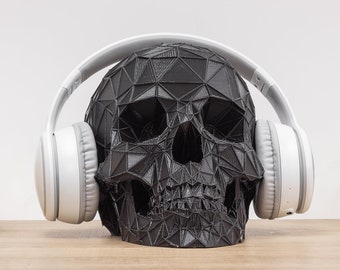 Voronoi Skull Headphone Stand | Gaming Room Decor | Headphone Holder