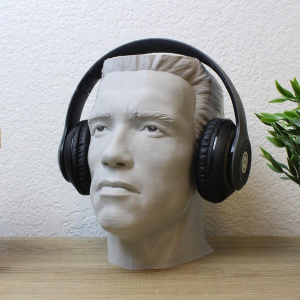 Support pour casque Arnold Schwarzenegger | Support pour casque gouverneur | Cadeau de joueur parfait pour les fans d'Arnold | Buste d'Arnold