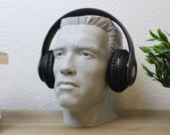 Arnold Schwarzenegger Headphone Stand | Governator Headphone Holder | Perfect Gamer Gift for Arnold Fan | Arnold Bust
