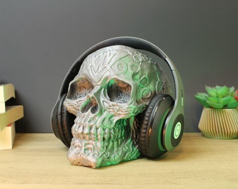 Celtic Skull Headphone Stand | Gaelic Headset Stand | Perfect Gamer Gift