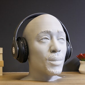 Tupac Shakur Headset Stand | Tupac Headphone Holder | Tupac Shakur Bust | Perfect Gamer Gift