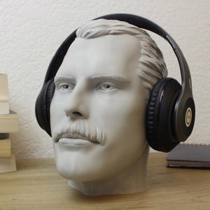 Freddie Mercury Headphone Stand | Music Fan Headset Holder | Freddie Mercury Bust | Perfect Gamer Gift