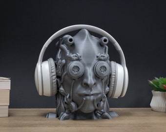 Cyborg Skull | Headphone Holder, Gaming Accessories, Desktop, Robot Skull Head