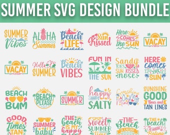 Summer Beach SVG Bundle | Vacation Clipart, Shirt Designs (Digital Download)