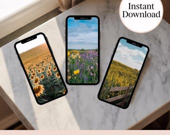 Flower Field Phone Wallpaper | Aesthetic Floral Background | iPhone Screen Saver Download