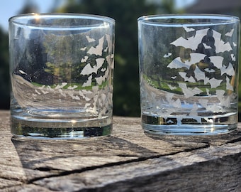 Verre à whisky chauve-souris gravé, verres de fête d'halloween, cadeau personnalisé