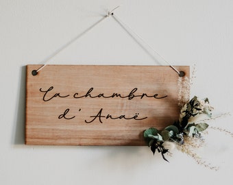 Decorative flowered wooden sign