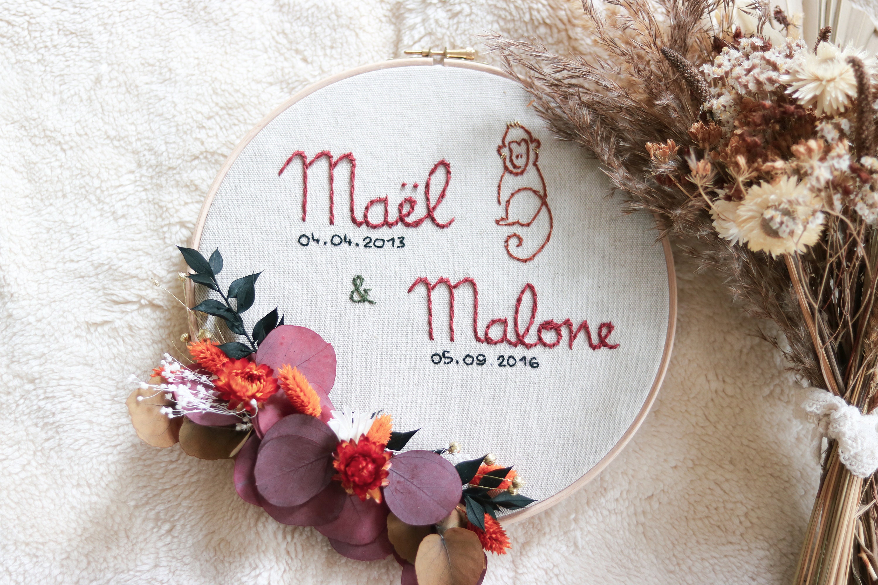 Tambour Brodé Fleuri