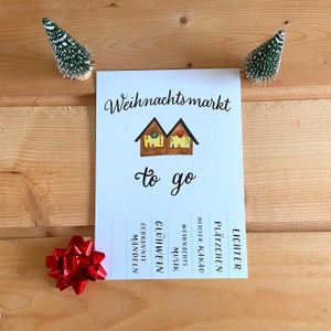 Postkarte Weihnachtsmarkt to go, Geschenk, Abreißkarte
