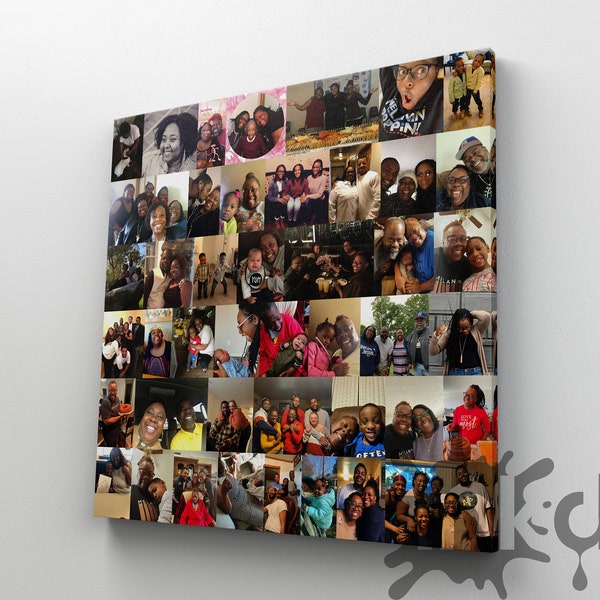 Personalized Collage Canvas / Custom Photo Canvas/ Montage Framed Canvas Print / Birthday Canvas / Anniversary Canvas