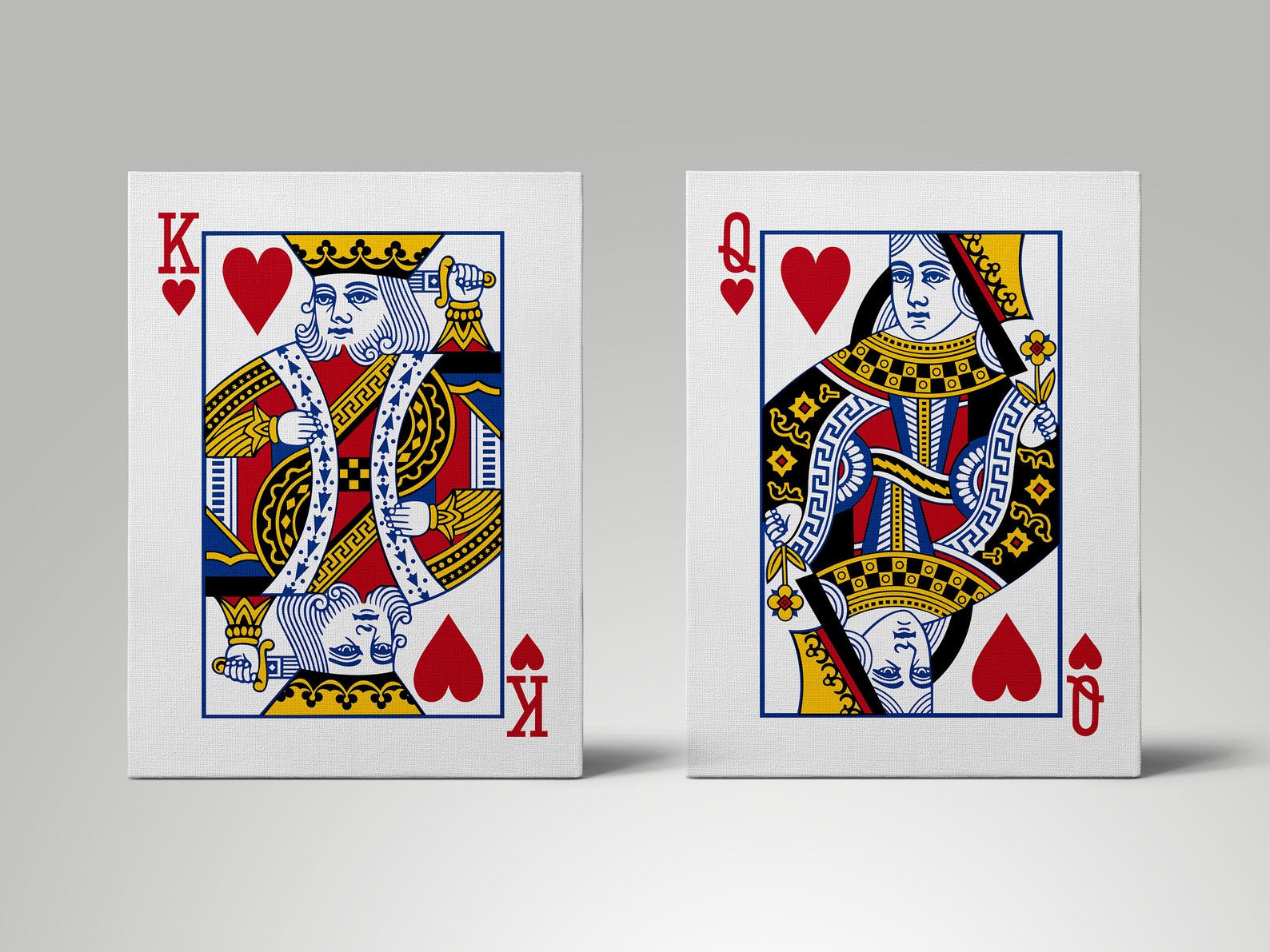 King/queen Playing Card Canvas / Hearts / Diamonds / Spades / Clubs