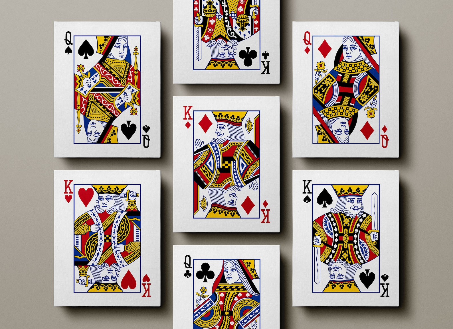 King/queen Playing Card Canvas / Hearts / Diamonds / Spades / Clubs