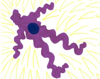 Screen Print Poster Wiggly Guy Hunger Pains