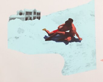 Screen print Snow Wrestlers “Blood’s On Fire (Be Careful Not to Bite My Tongue)”