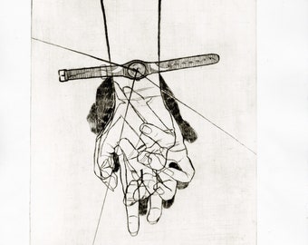 Drypoint Etching Watch Hand “We Aren’t Gonna Make It”