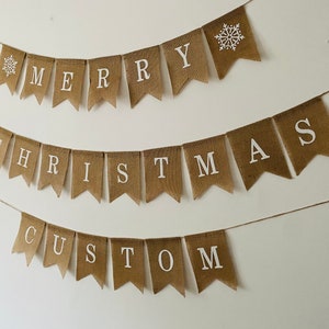 Personalised Custom Bunting Handmade Christmas Party Decorations Customised