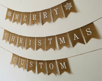 Personalised Custom Bunting Handmade Christmas Party Decorations Customised