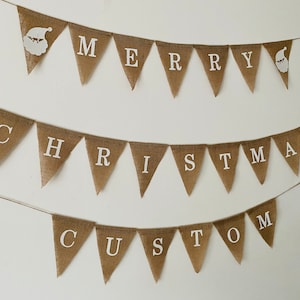 Personalised Custom Bunting Handmade Christmas Party Decorations Customised