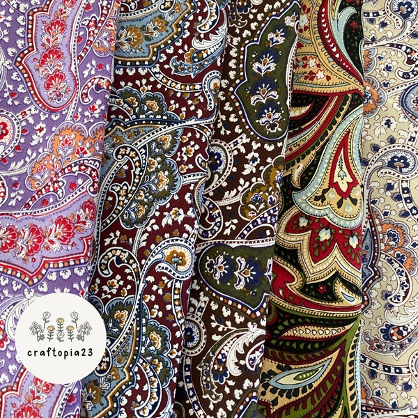 Patchwork Squares- 100% Cotton Fat Quarters- Paisley Wonder