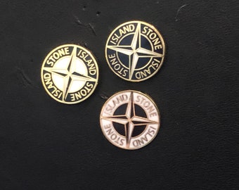 stone island black and white badge