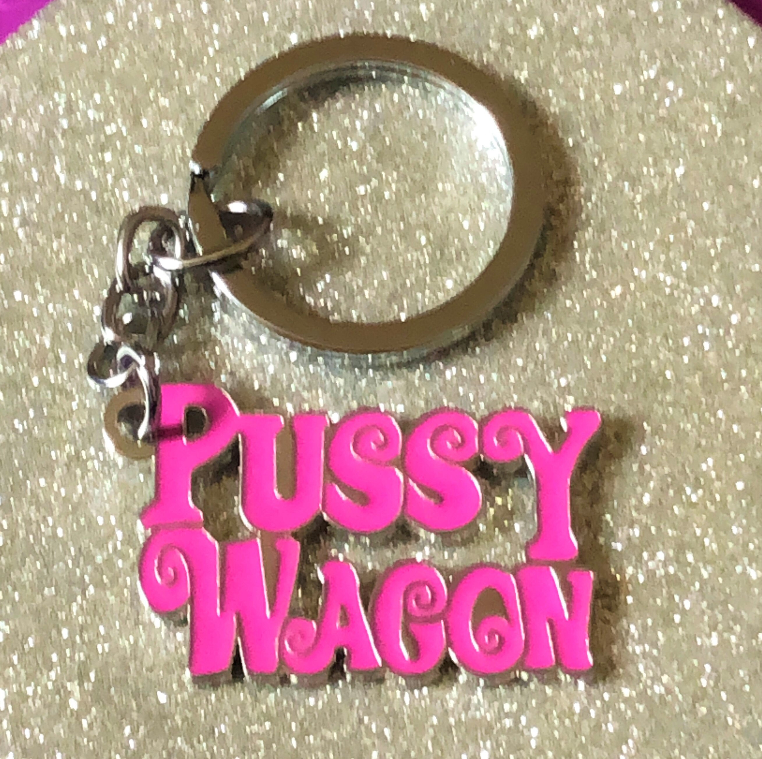 Action Movie Kill Bill Pink Pussy Wagon Logo Alloy Key