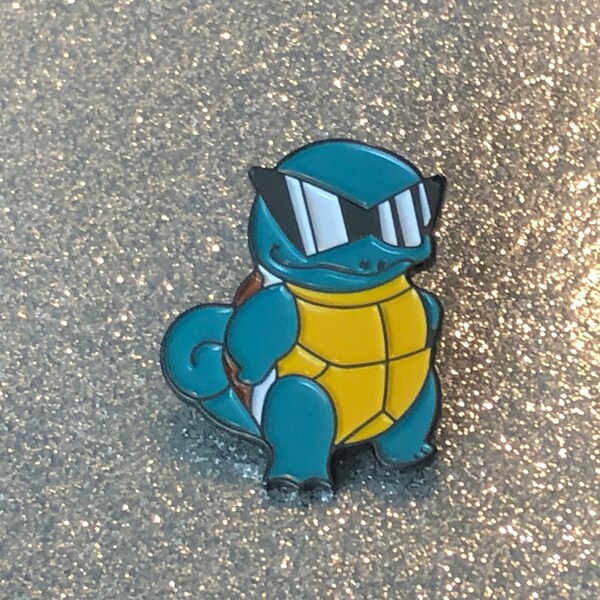 Squirtle Cool Shades Cute Enamel Pin Badge