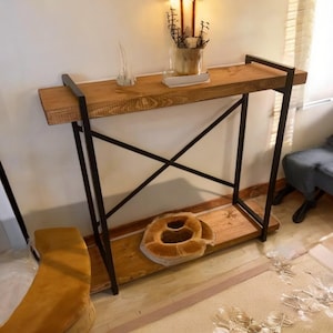 Narrow Entry Table, Minimalist Console Table, Modern Sofa Table for Hallway, Rustic Home Decoration Furniture – Handmade & Stylish-Etsy Gift