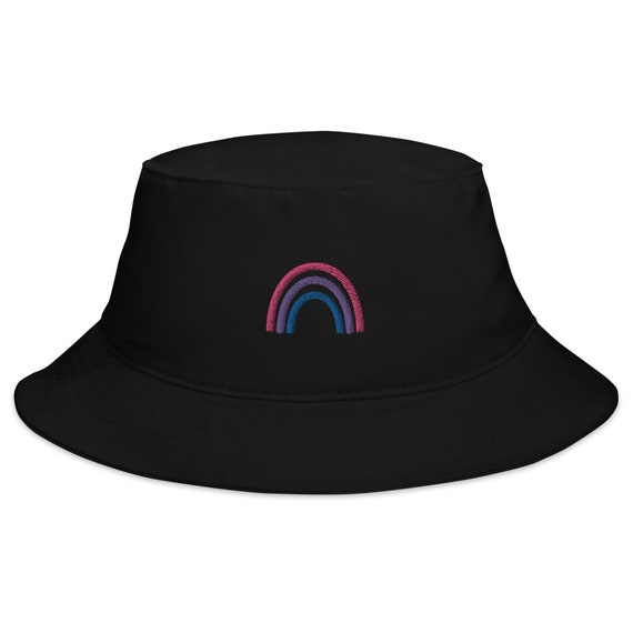 Bisexual Rainbow Embroidered Bucket Hat 