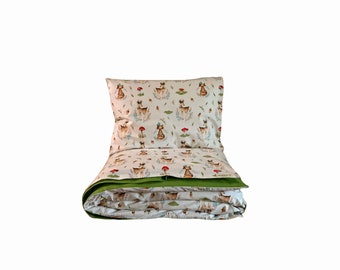 Handmade Cotton Baby Duvet Cover Set: Animal Print Nursery Bedding