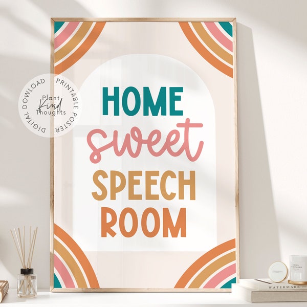 HOME SWEET Speech Room Sign Poster Speech Room Decor Speech Language Pathologist Gift SLP Poster Wall Art Office Decor School Counselor