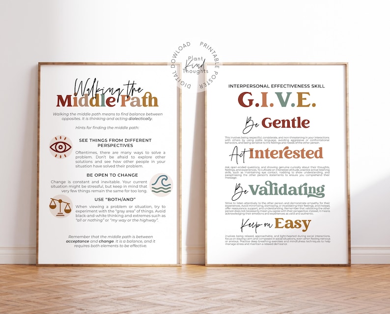 20 DBT Posters DBT SKILLS Dialectical Behavior Therapy Office Decor ...