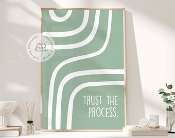 TRUST THE PROCESS Therapy Mental Health Poster Classroom Decor School Counselor Office Decor School Psychologist Decor Therapist Office