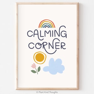 CALMING CORNER Mental Health Poster: Classroom Decor Therapy Office Decor School Counselor Office School Psychologist Psychology Art Digital
