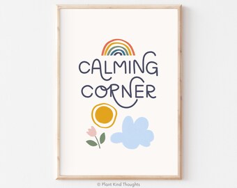 CALMING CORNER Mental Health Poster: Classroom Decor Therapy Office Decor School Counselor Office School Psychologist Psychology Art Digital